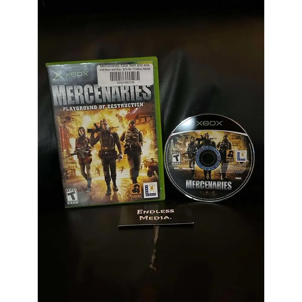 Mercenaries Microsoft Xbox Item and Box Video Game
