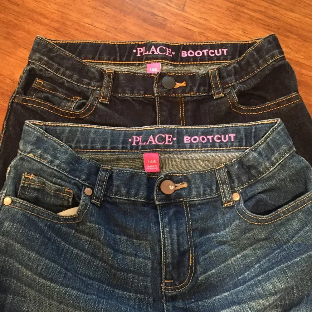The Children's Place Bootcut Jeans Dark Wash Medium Wash 14 Slim