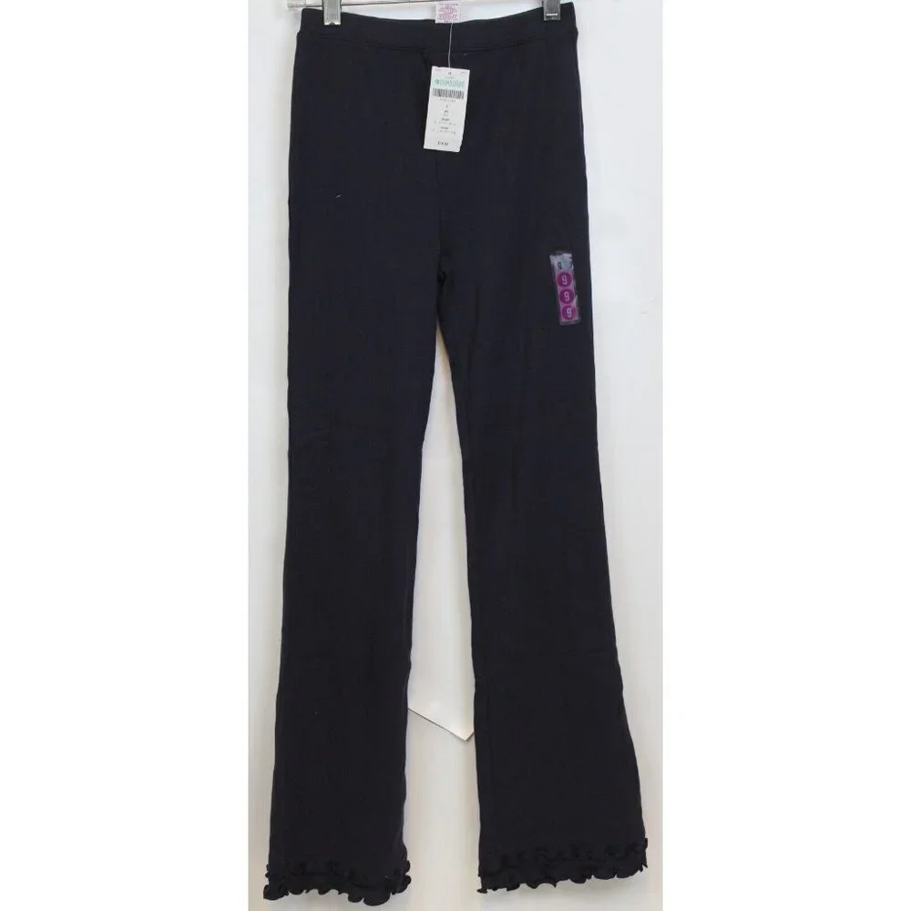 NWT 2004 Gymboree Sunflower Fields Navy Blue Pants sz 4 8 9 Flared Lettuce Edge