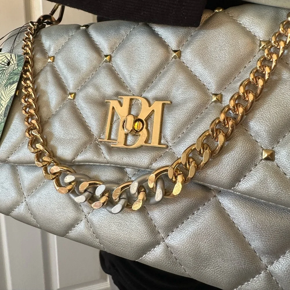 BADGLEY MISCHKA | Mixed Metals Soft Quilted Bag NWT