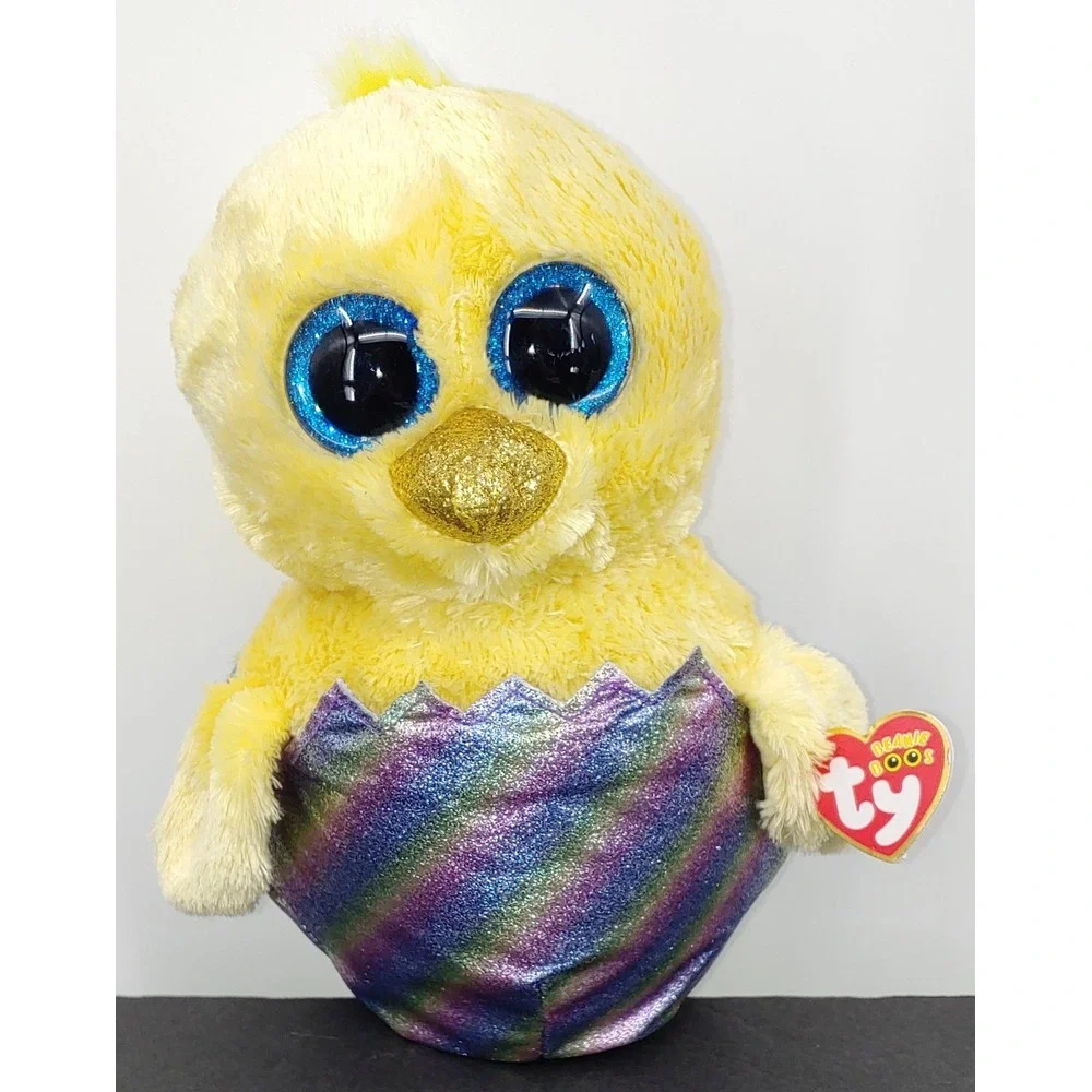 Ty Beanie Boos Megg The Chick With Rainbow Glitter Eggshell 9