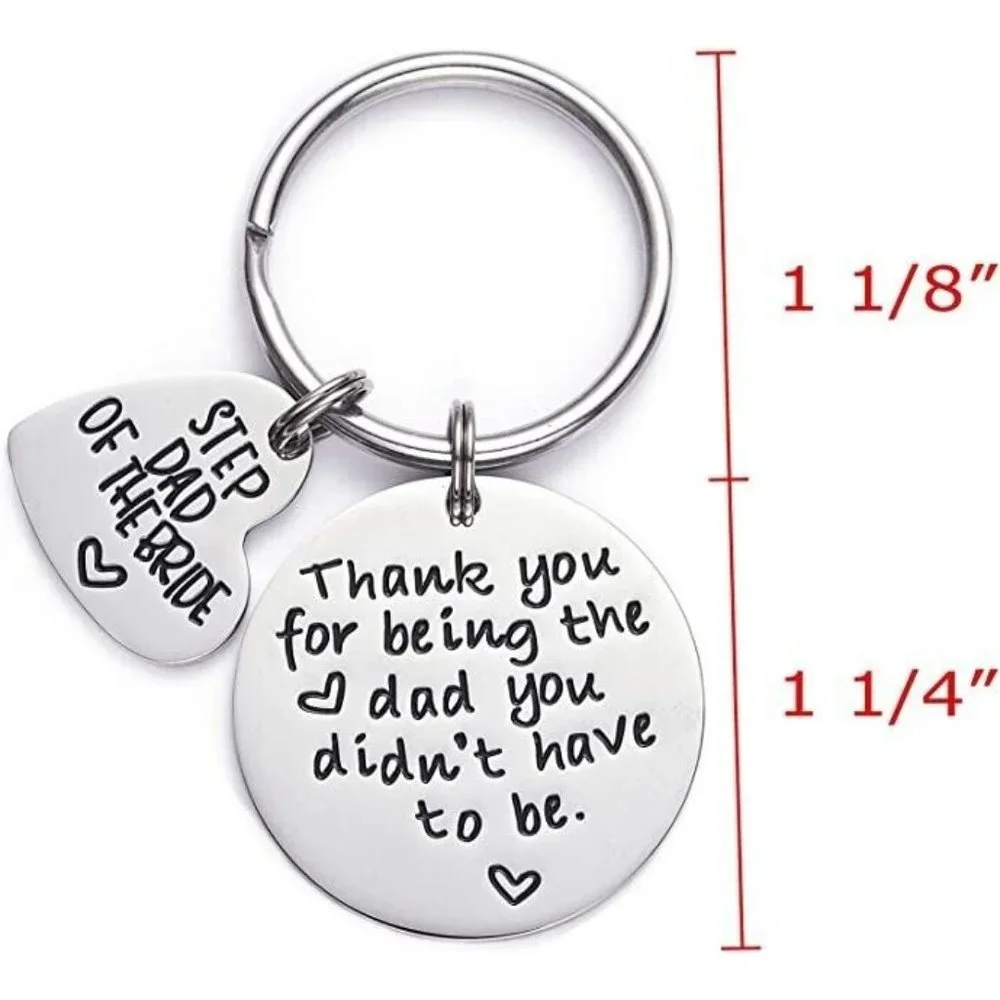 Stepfather of the Bride Wedding Bridal Dad-Daughter Love Keychain Gift B…