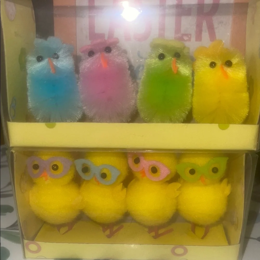 Colorful Plush Bird Chicks Easter decor