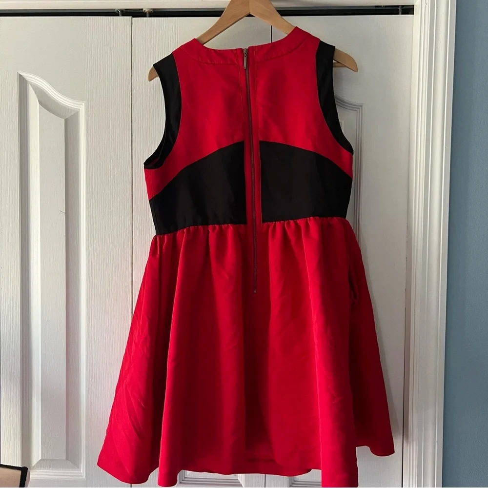 Prabal Gurung for Target Red Sleeveless Dress Black Accents Size 14
