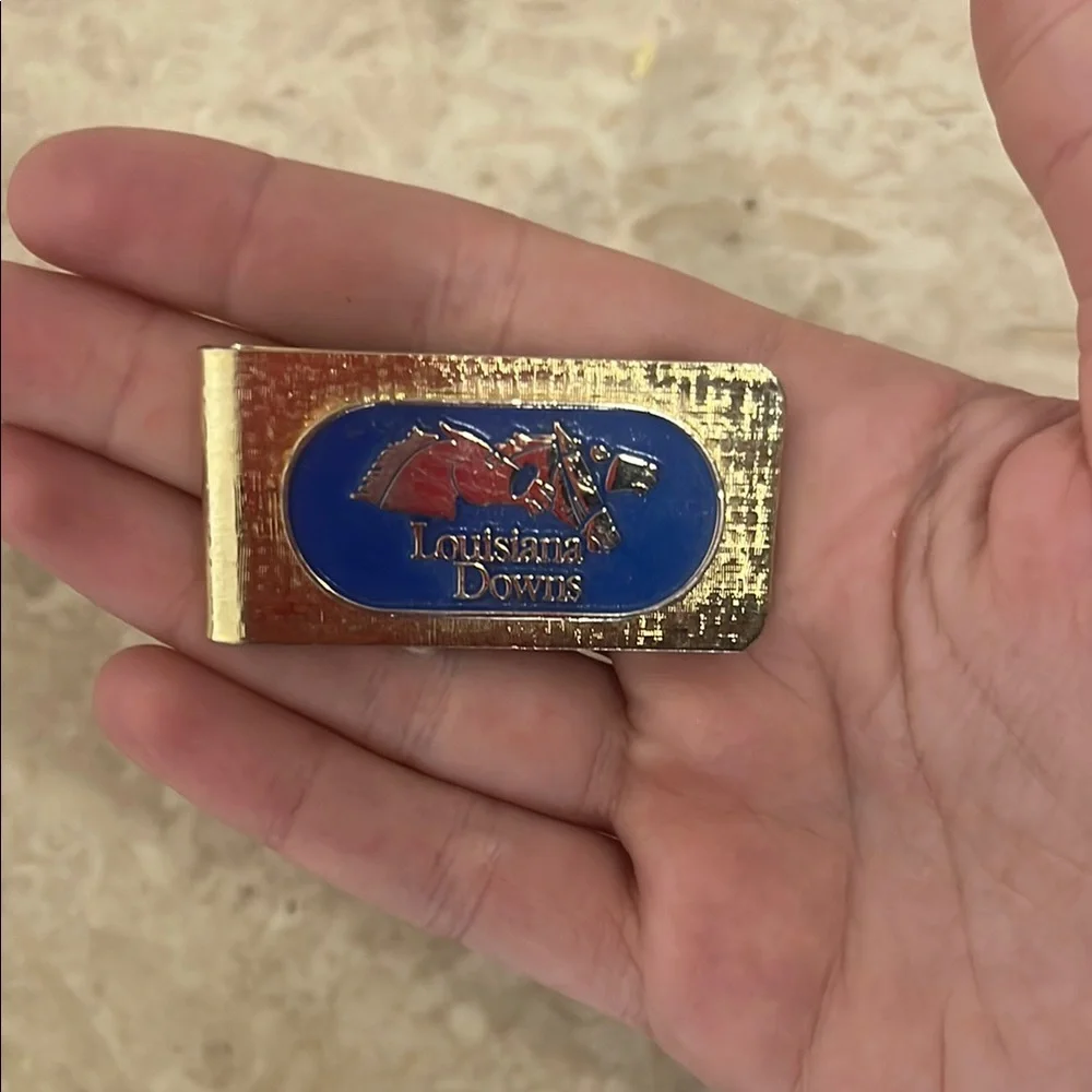VTG Louisiana Downs Gold Toned Money Clip