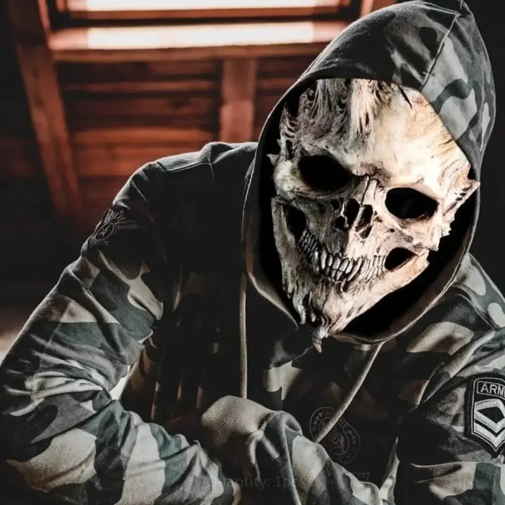 Skull Halloween Mask Skeleton Reaper Demon Devil Scary Spooky Cosplay - NEW!