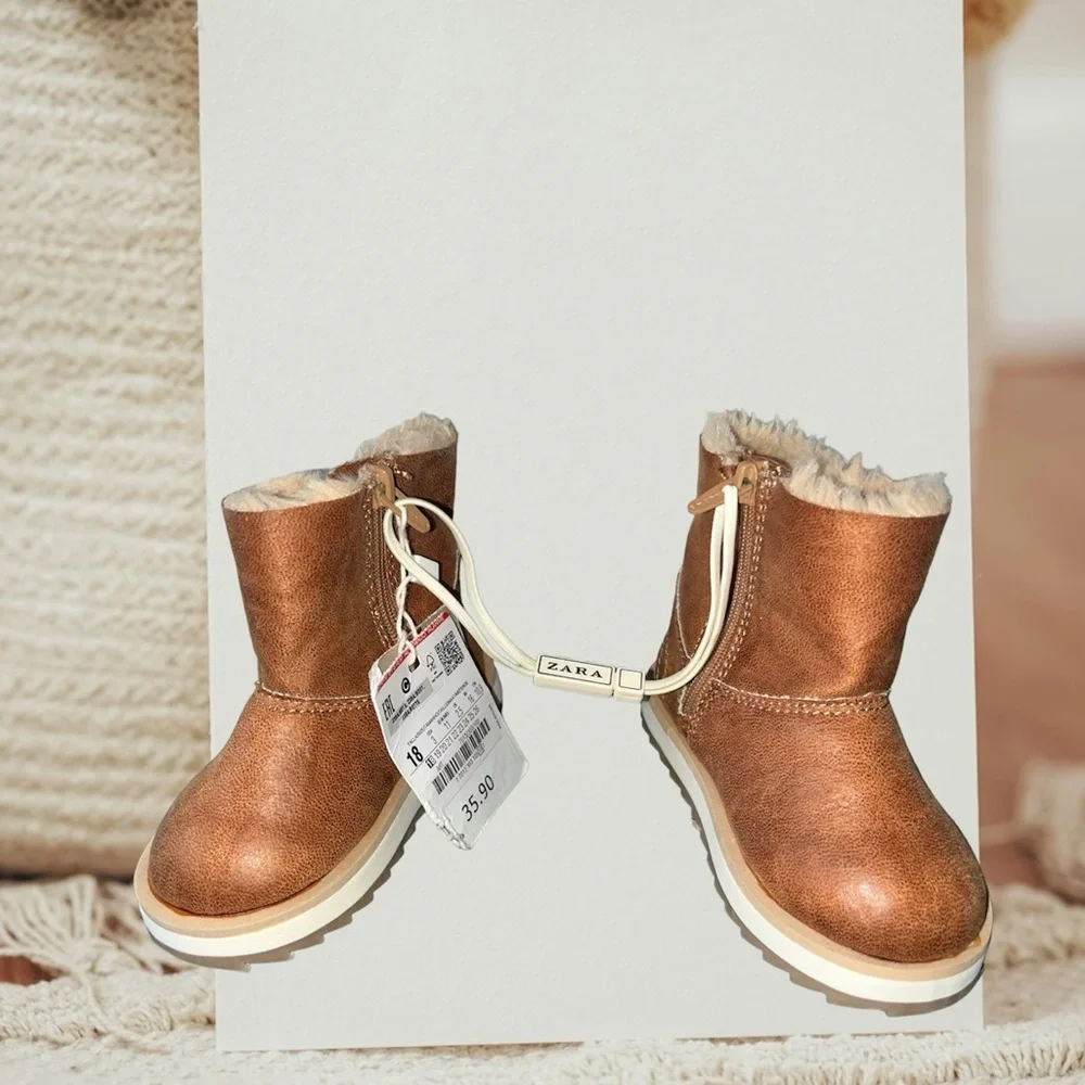 NWT ZARA fur lined boots