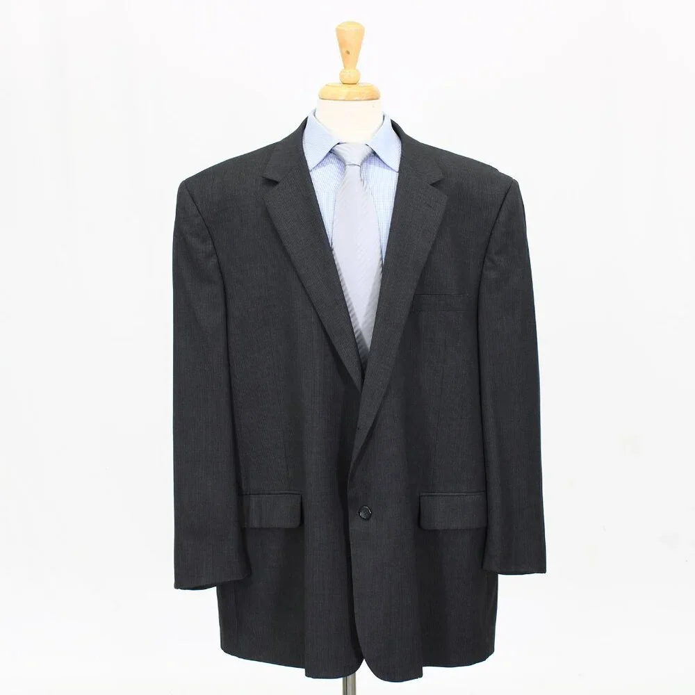 Pronto Uomo 54L Gray Striped 2-Button Sport Coat Blazer Jacket G190