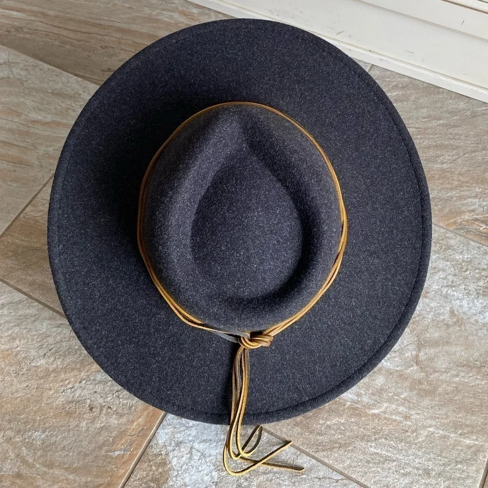 CHARCOAL BROWN FELT FEDORA RANGER HAT