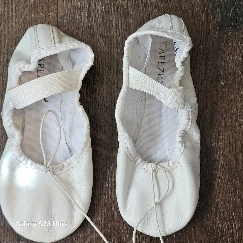 Capezio White Ballet Slippers, Leotard, And Tights