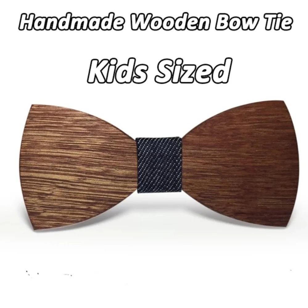 wood bow tie exquisite fabric