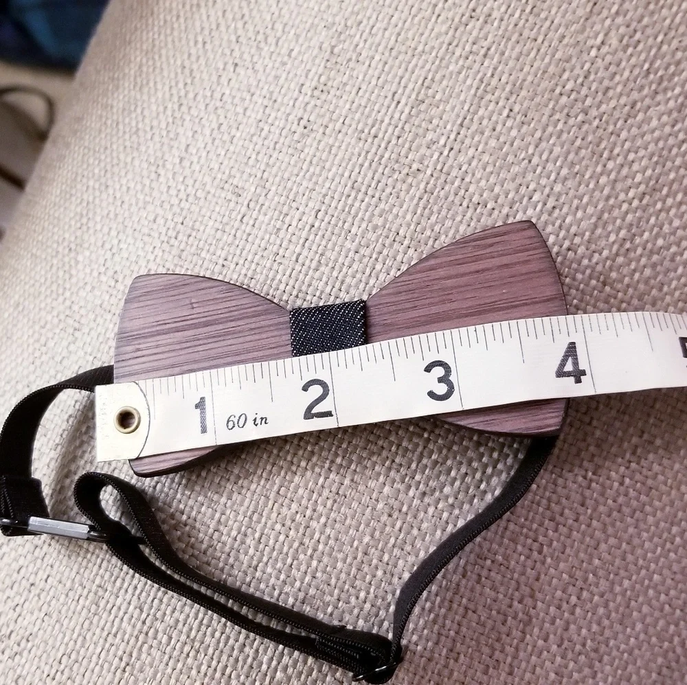 wood bow tie exquisite fabric