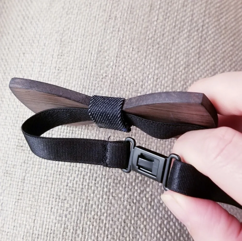 wood bow tie exquisite fabric