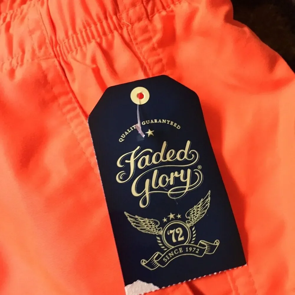 Faded Glory Men's Shorts w Attached Brief Liner 1pc Size 3XL 48-50 Orange