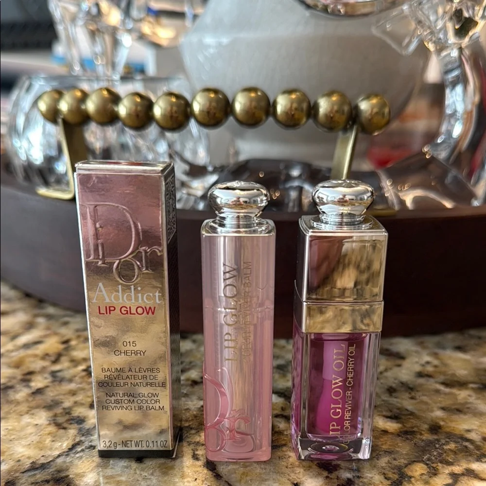 Dior 2 piece set Lip Glow and Lip Glow Oil Cherry