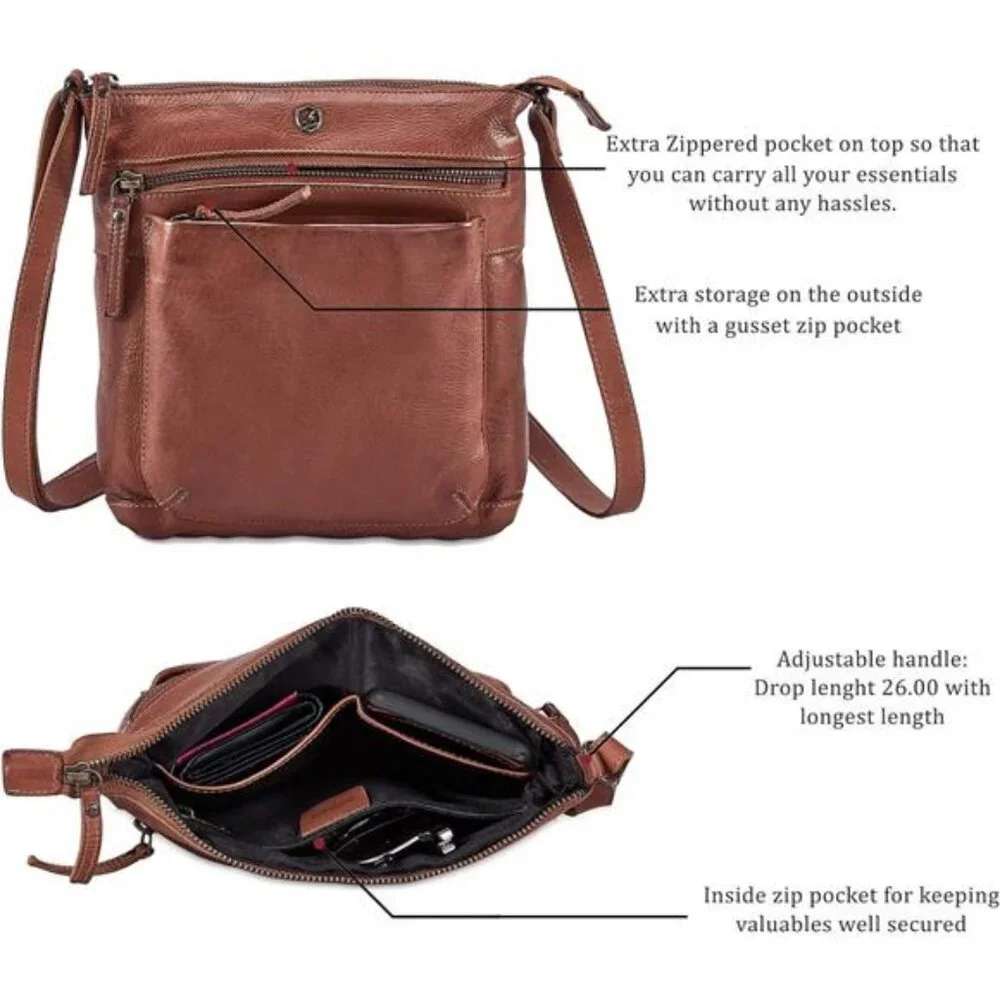 Real Leather Purse for Women Crossbody Bag Travel Shoulder Handbag Small