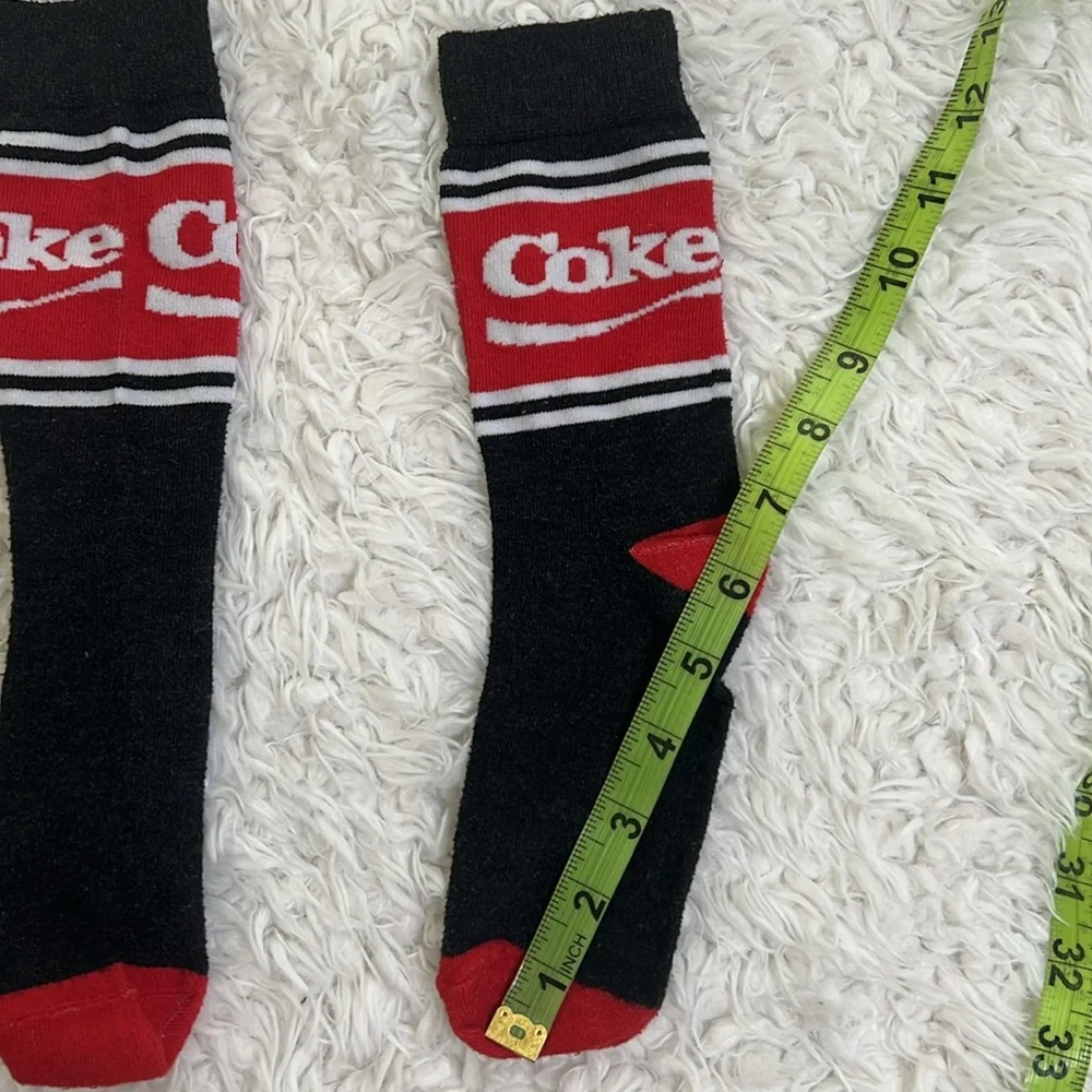 Coca-Cola Crew Socks Unisex Red Gray Black Loungewear Costume