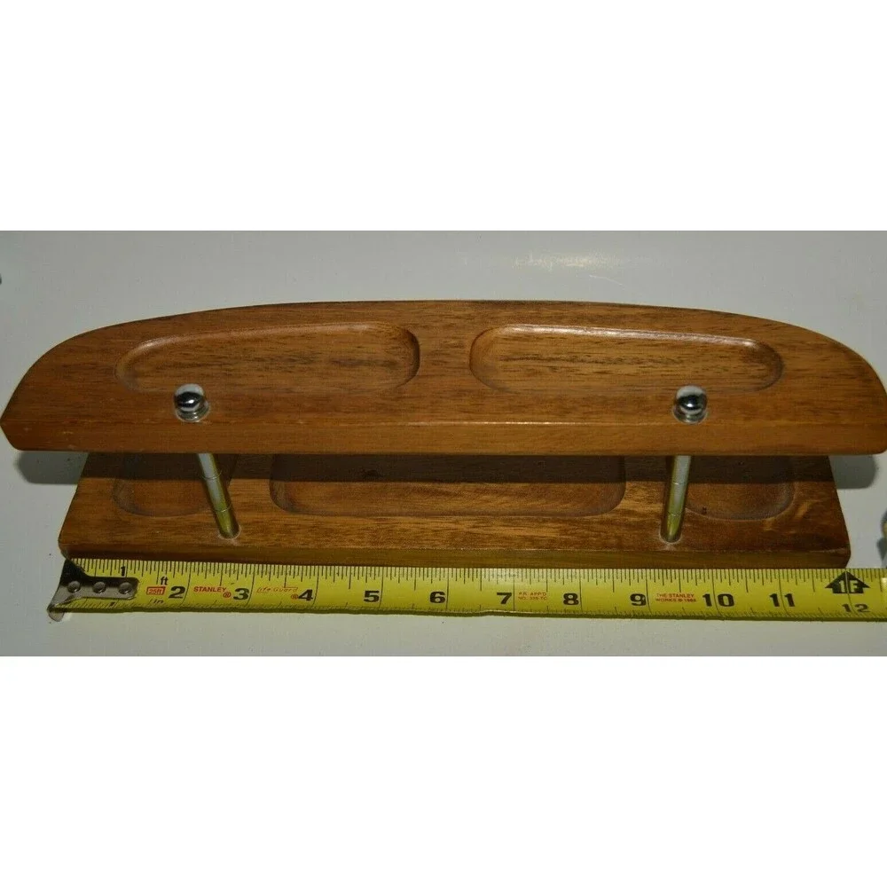 Vintage MINTY Wooden Men's Dresser Jewelry Watch Cuff Links Tie Bars Organizer