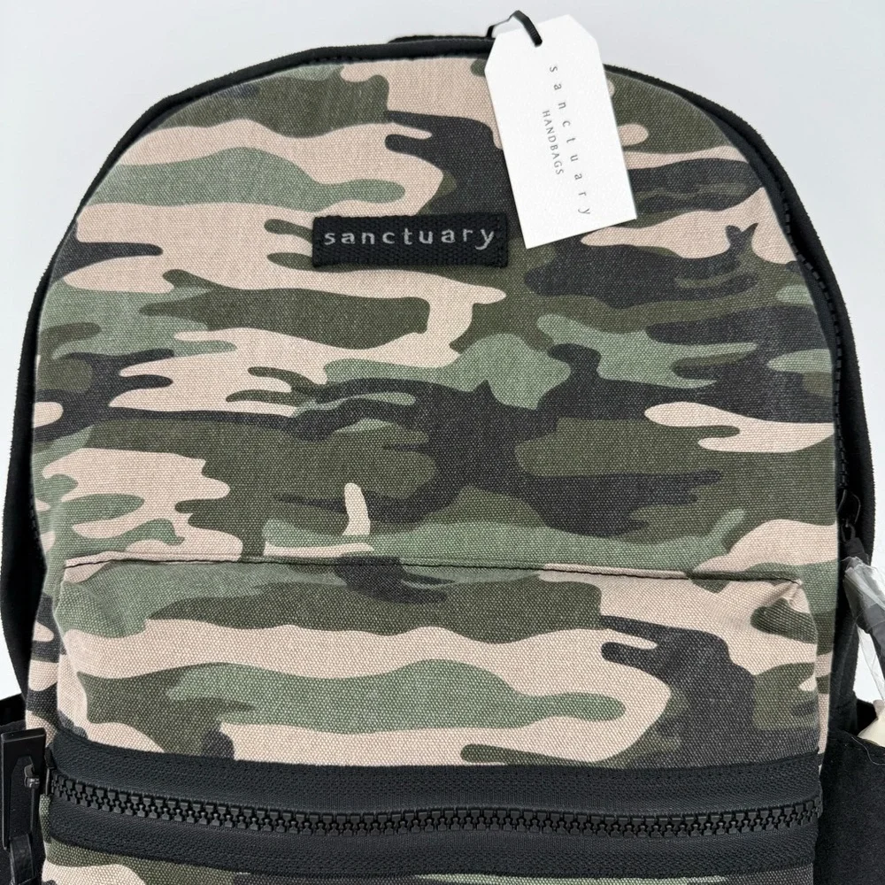 Sanctuary Camo Downtown Backpack with Pouch book bag travel bag NWT