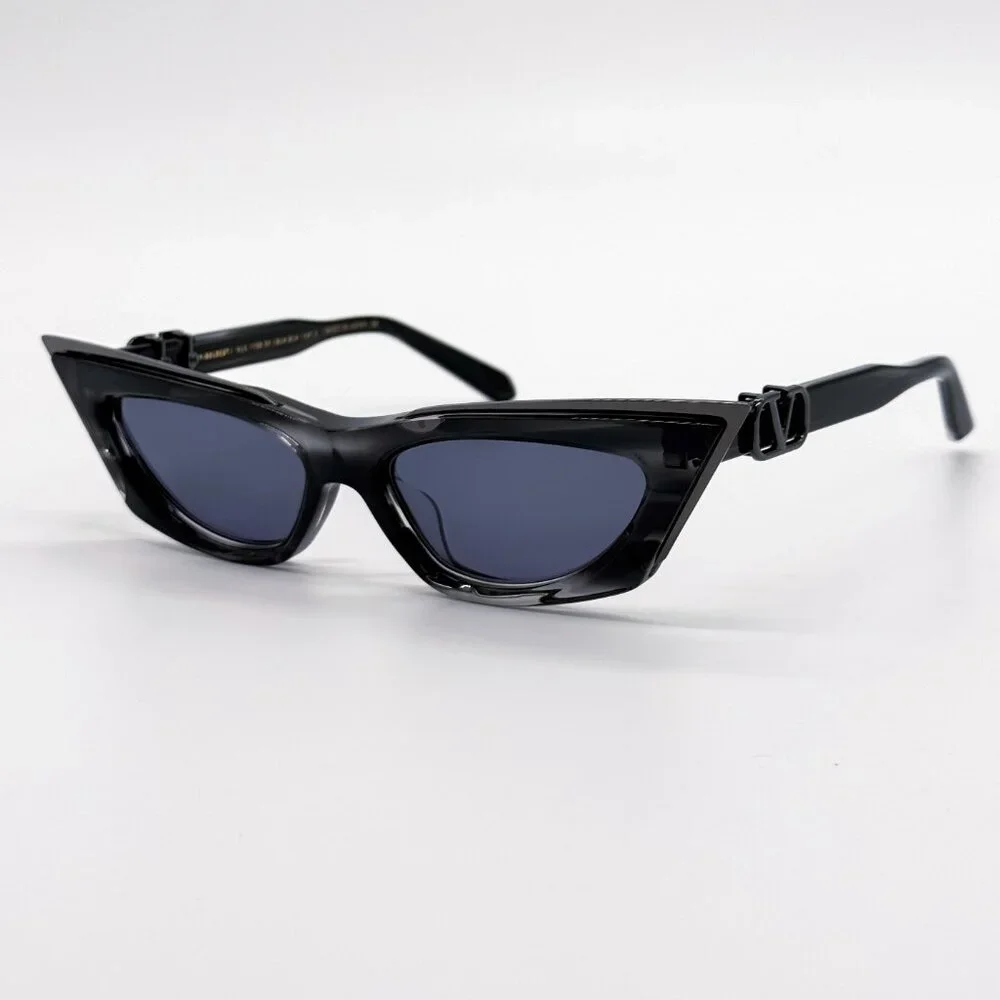 NEW VALENTINO V-GOLDCUT VLS-113B BLACK WOMEN CAT EYE SUNGLASSES VALENTINO