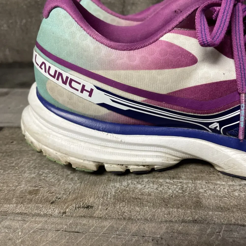 Brooks Launch 9 Lightweight Breathable Running Shoe Blue/Purple/White Womens 9