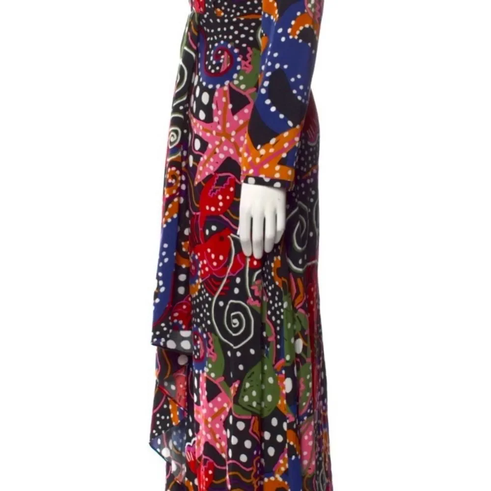 FarmRio under the sea/plunge neckline/maxi
