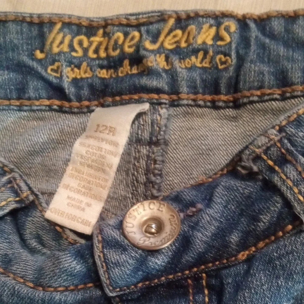 Justice Simply Low Cut Distressed Boot Cut Jeans