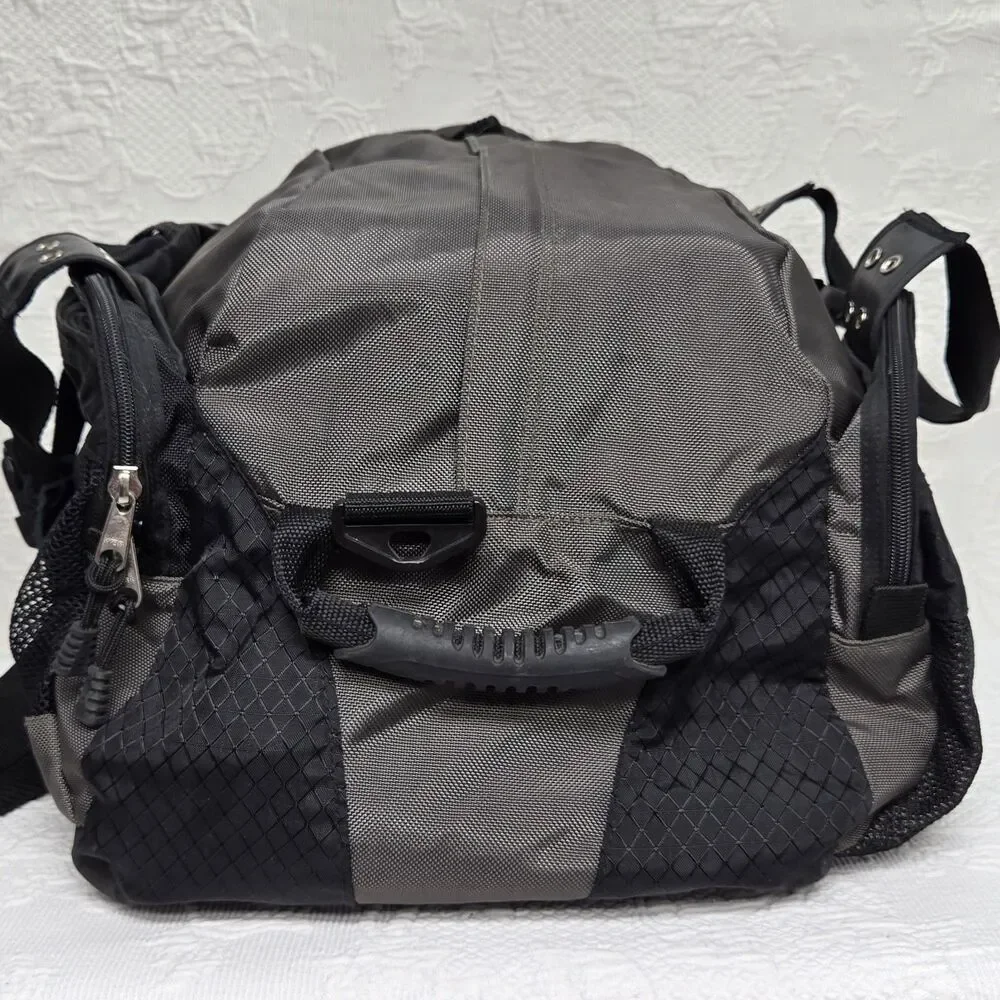 Oakley Icon 2.0 Software Grey Canvas Leather Handle Large Duffle Bag Y2K