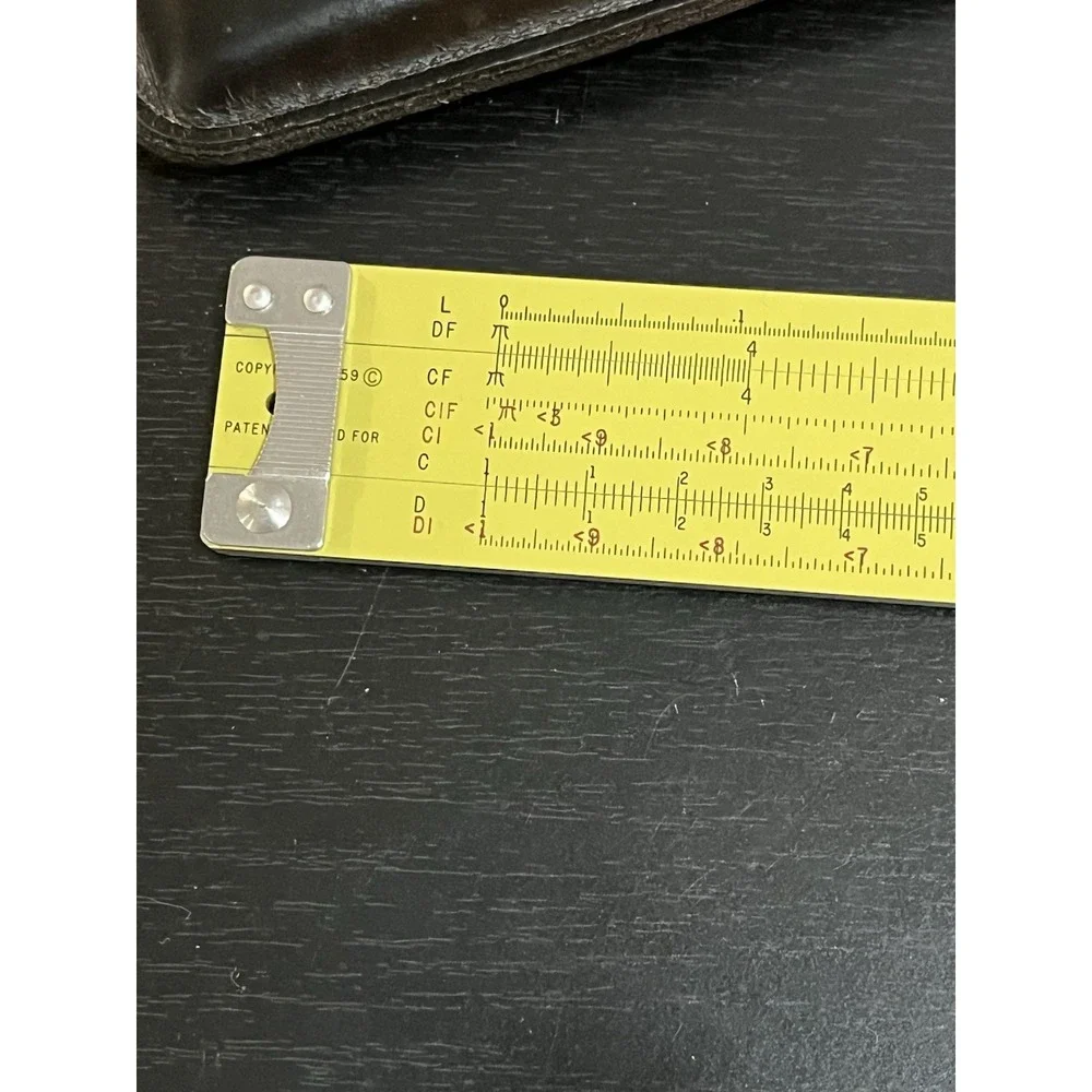 Vintage Pickett N1010-ES TRIG All Metal Slide Rule With Leather Case Made In USA