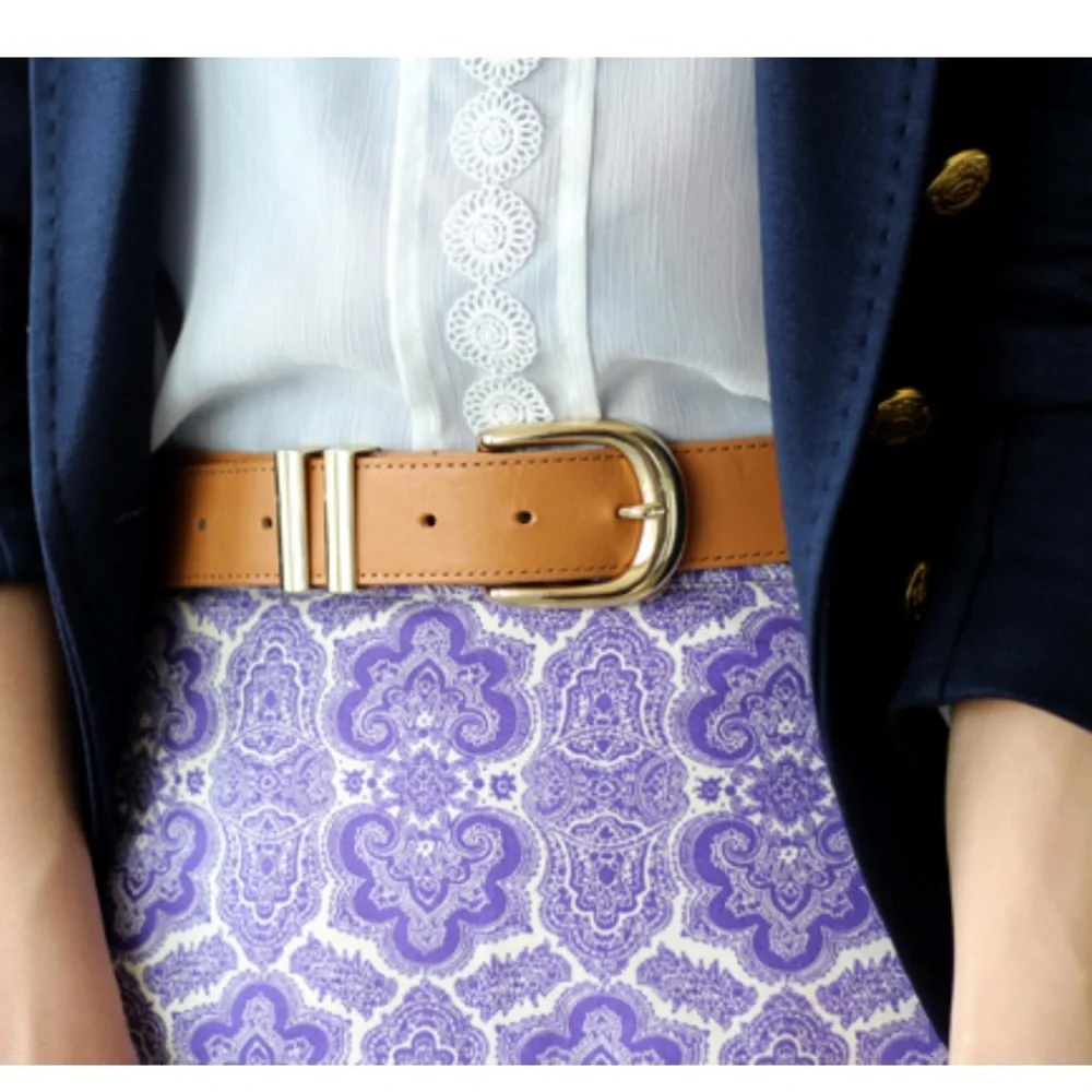 J.Crew No. 2 Pencil Skirt Purple Damask Jacquard Size 2