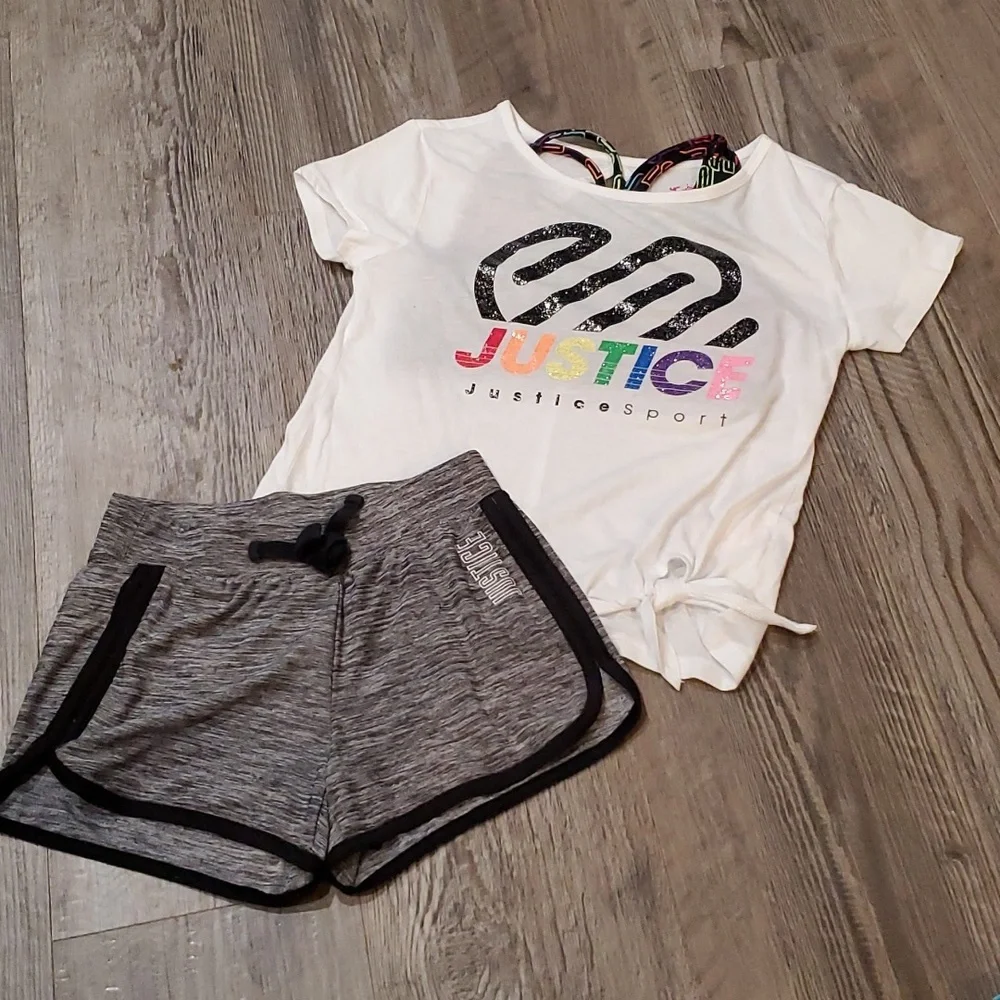 Justice Sport Matching Short & T-Shirt Set Size 7/8