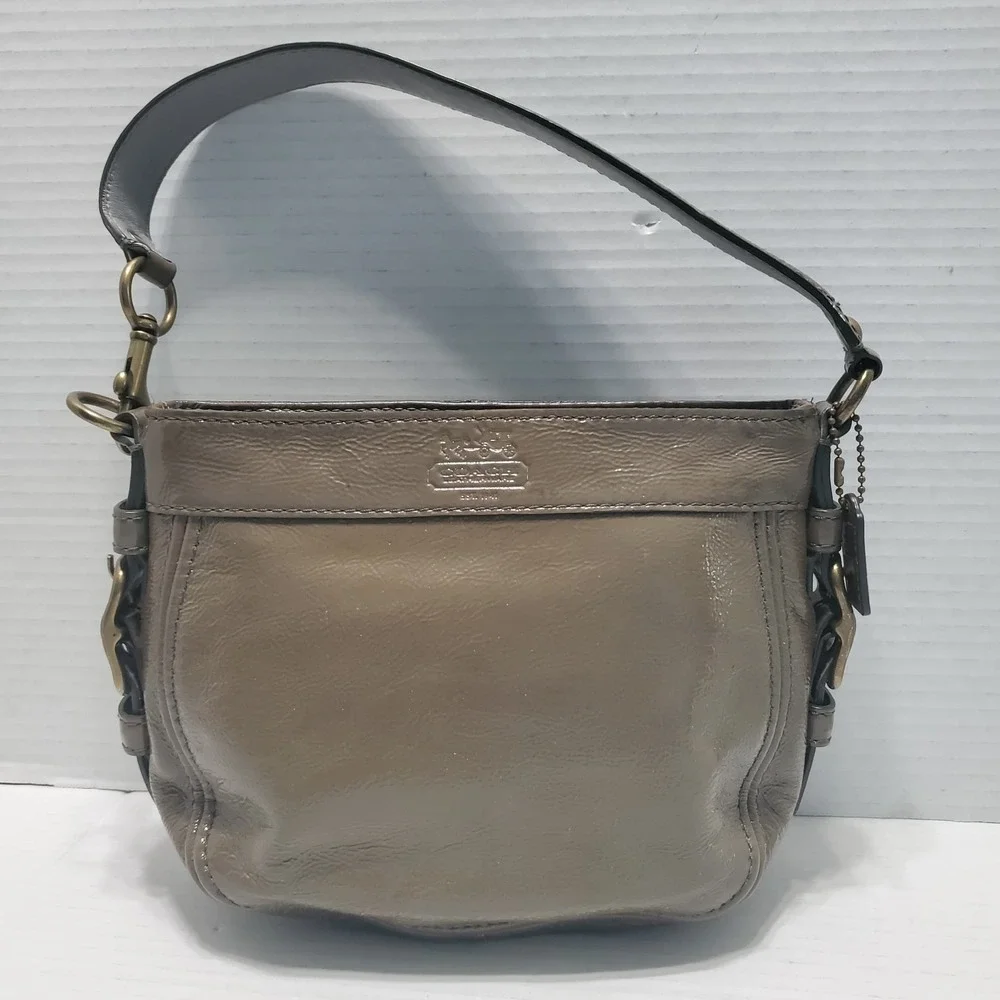 COACH Zoe Small Olive Purse Patent Leather Handbag Satchel E0873-41869 Wristlet