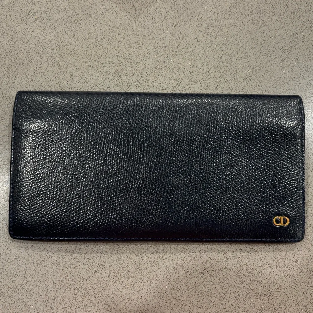 Dior Dark Blue Leather Wallet