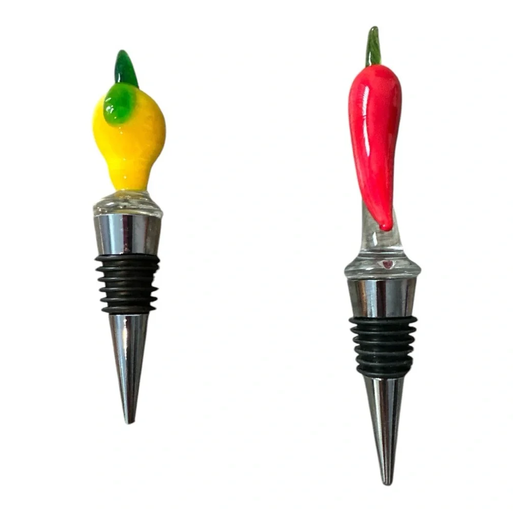 Sandralexandra Bottle Stoppers Set of Lemon & Chilli