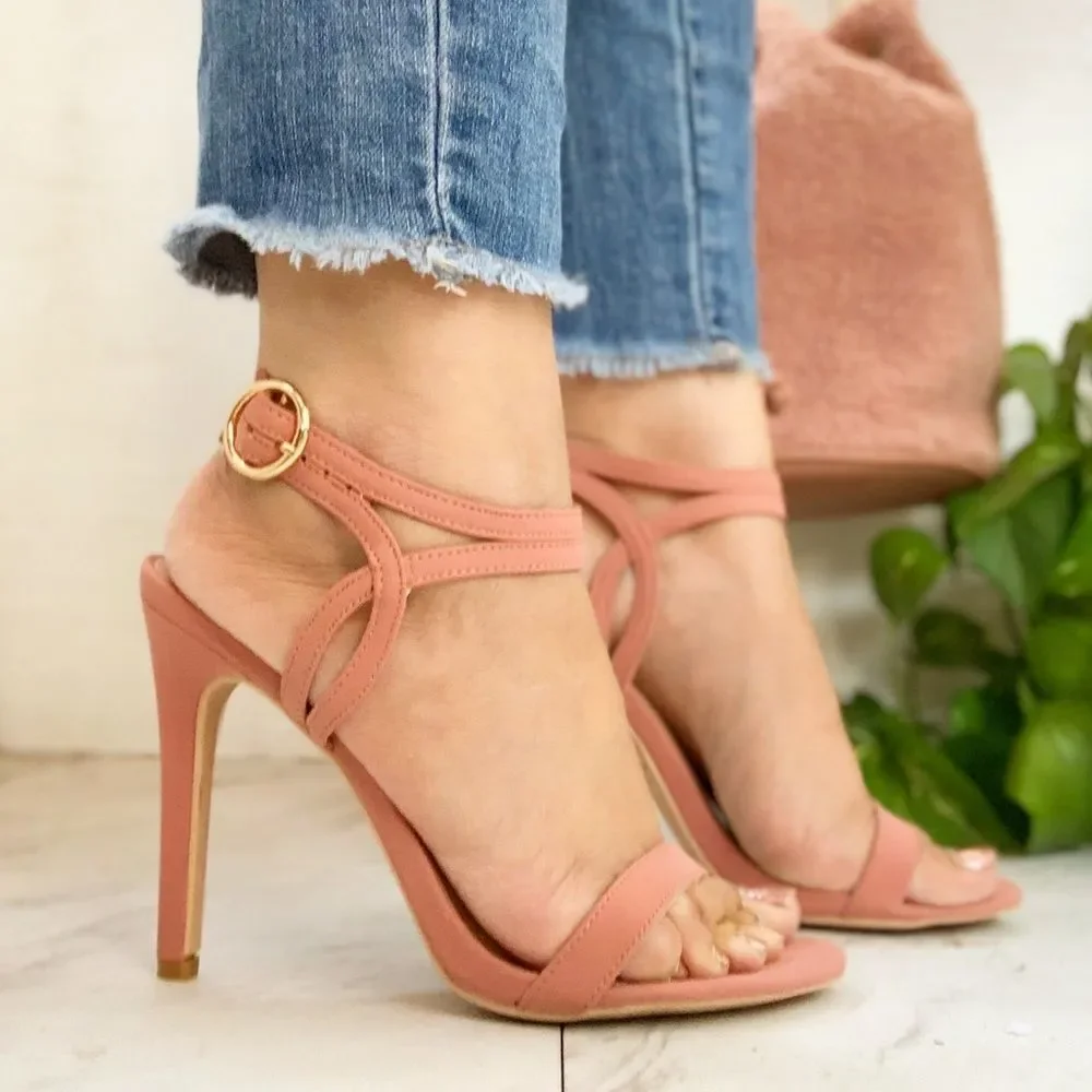 Pink Blush Ankle Strap High Heel