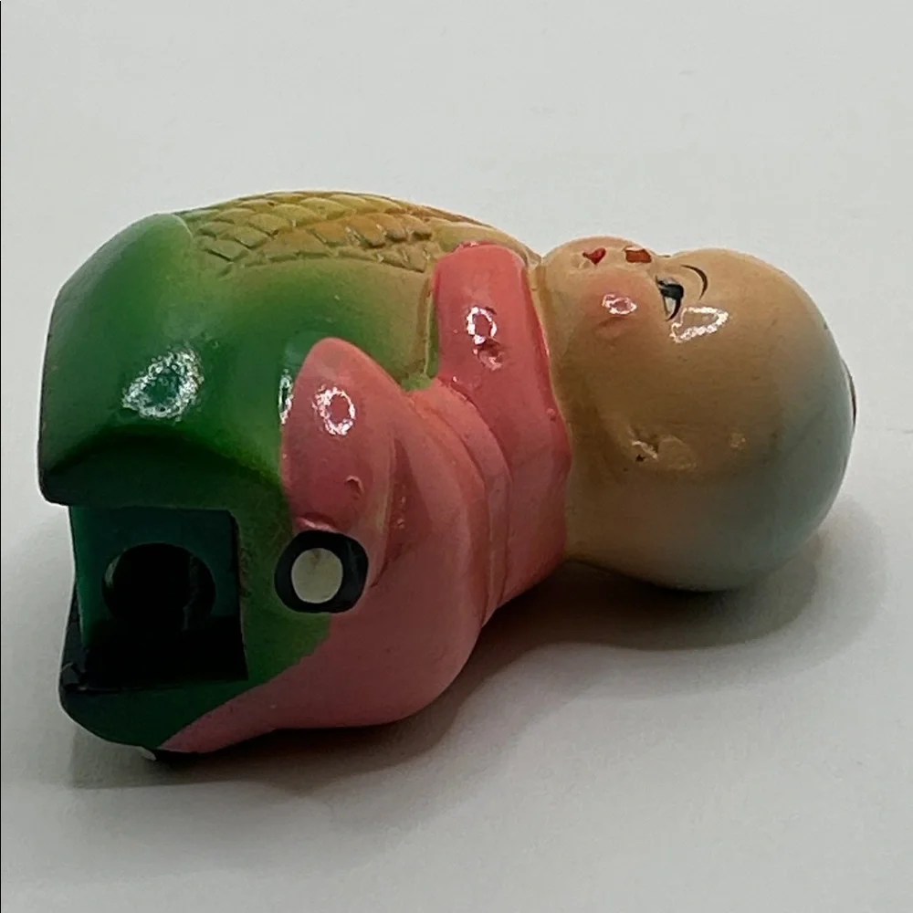 Adorable Vintage Wooden Pencil Sharpener Figurine Made in China
