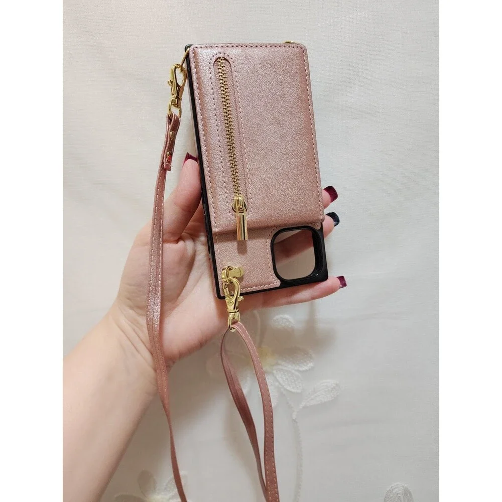 Cell Phone 3 Pc Lot Pink Black Protector Carrying Case Straps Wallet Durable