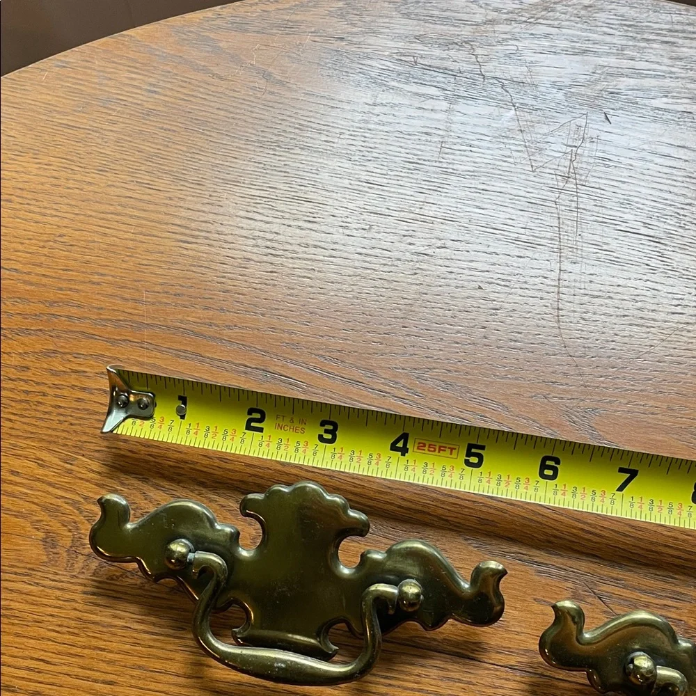 Vintage large Brass Drawer Pulls - Set of 8
