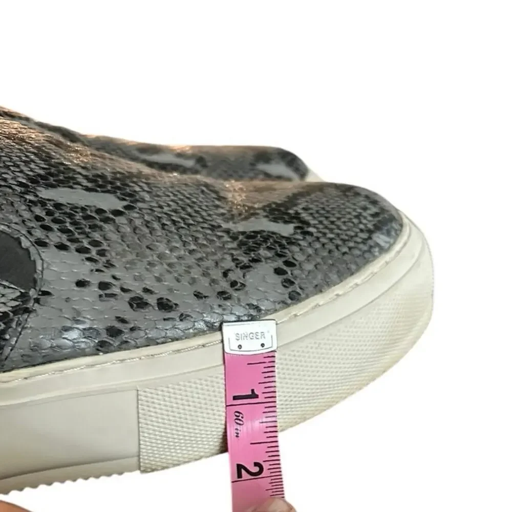 J Slides SlipOn Platform Sneaker Snake-Embossed Cleo Leather Black Size 9.5
