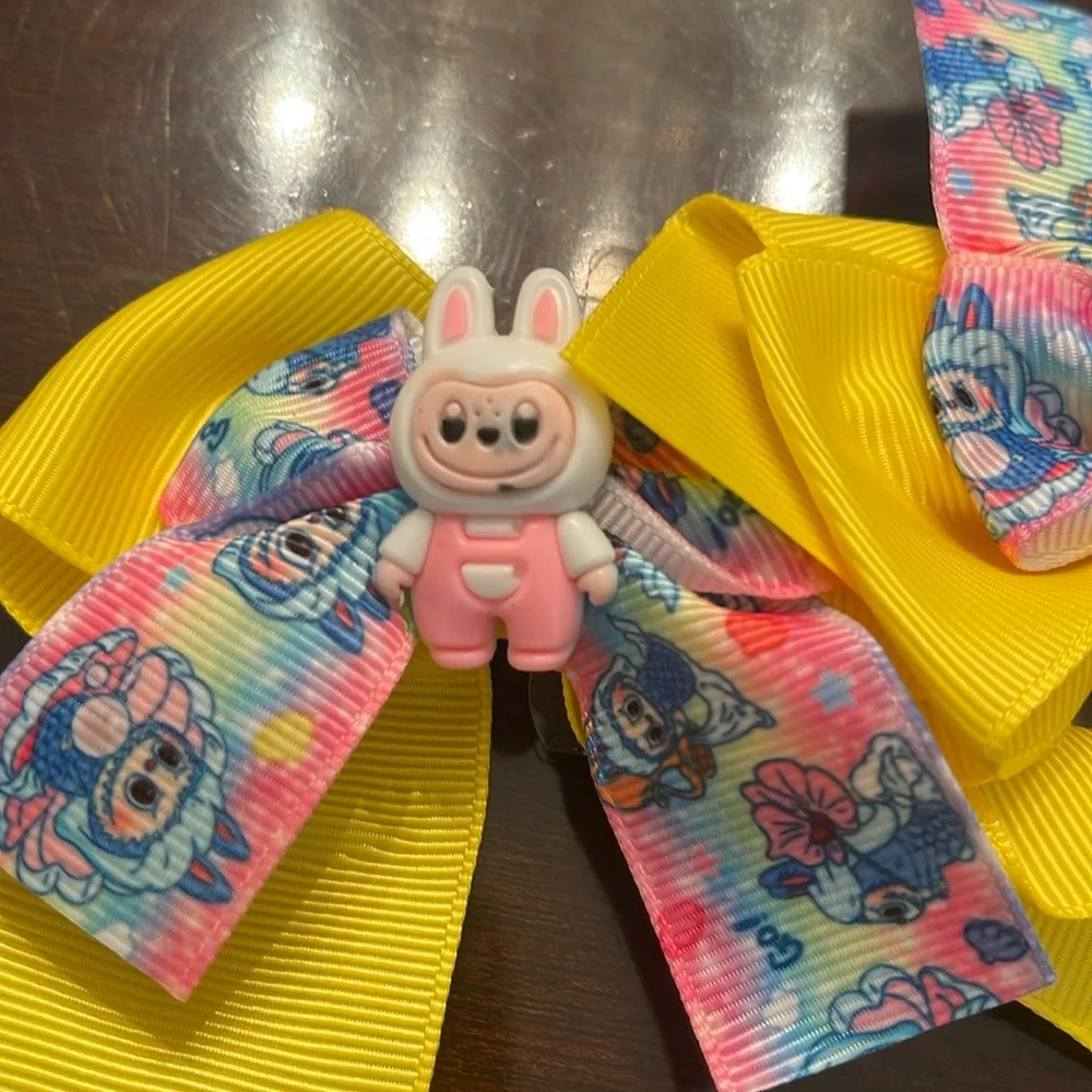 Colorful labubu monster Cartoon Hair Bows nwt set of two