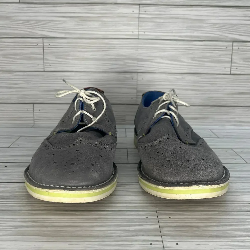 Ted Baker Men's Wingtip Gray Suede Leather Lace-up Oxford Dress Shoes Size 11.5
