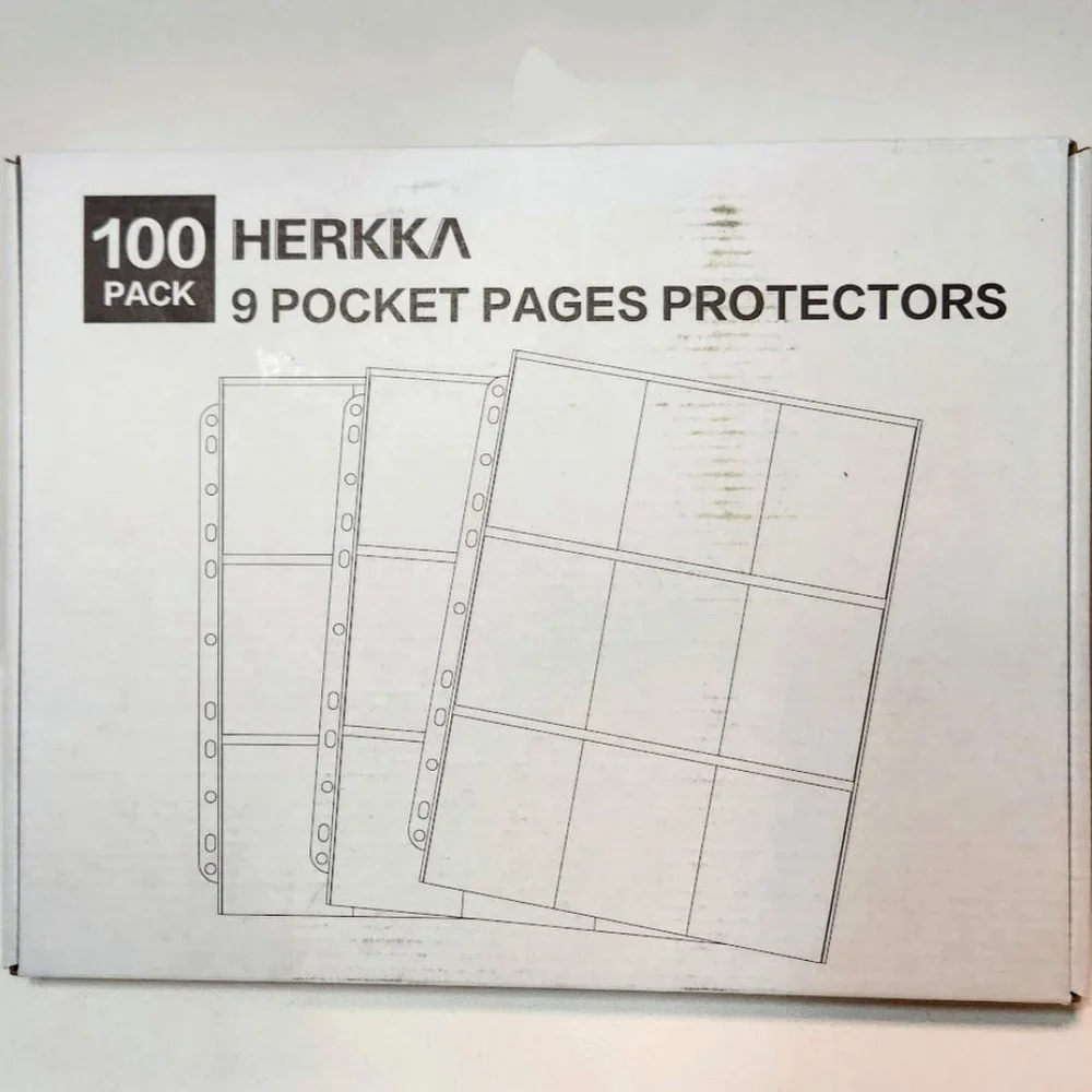 100 Count Clear Trading Card Sleeve Pages 9 Pockets Per Sheet 900 Pockets 3 Ring