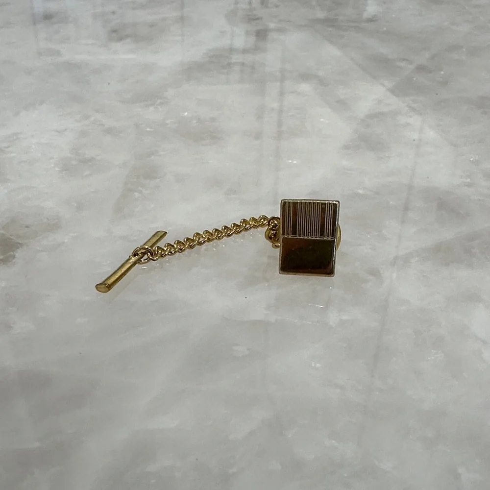 Gold Cufflink with Chain