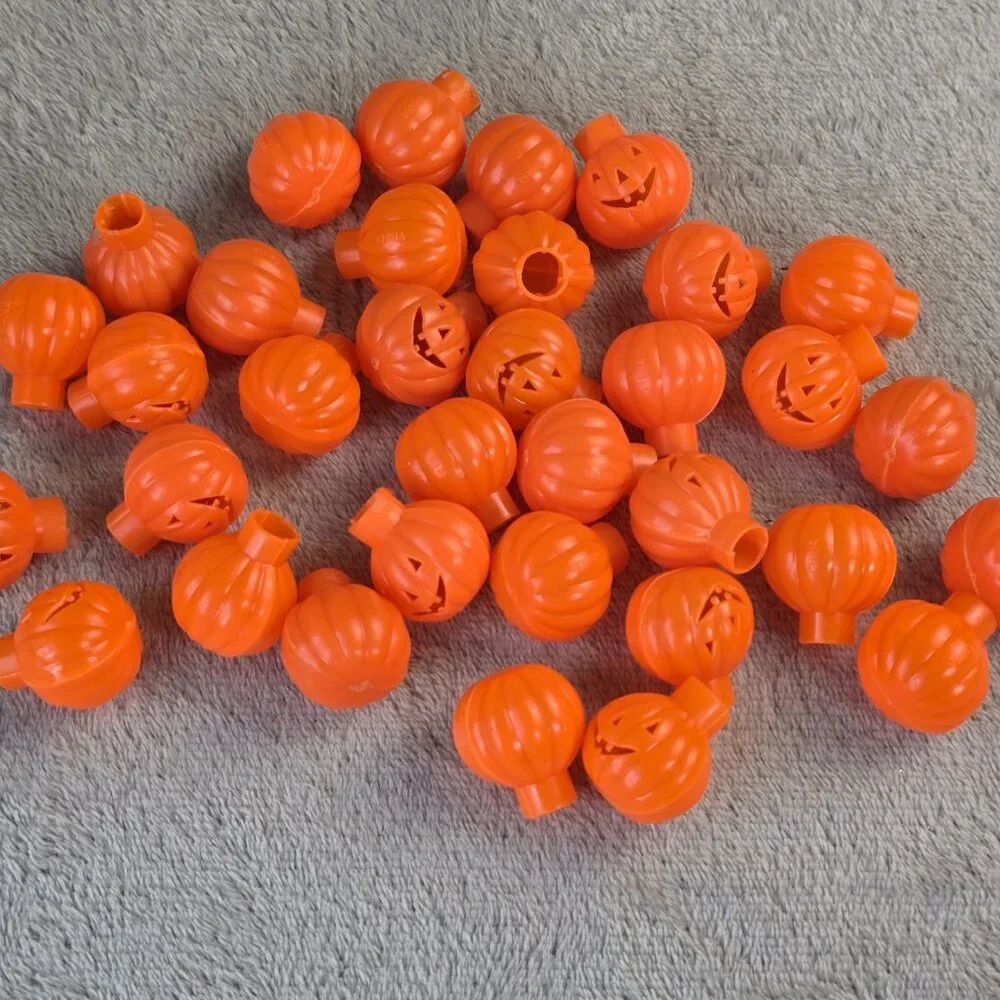 Halloween Pumpkin Light Covers 34 Orange Plastic Jack O Lantern String Lights