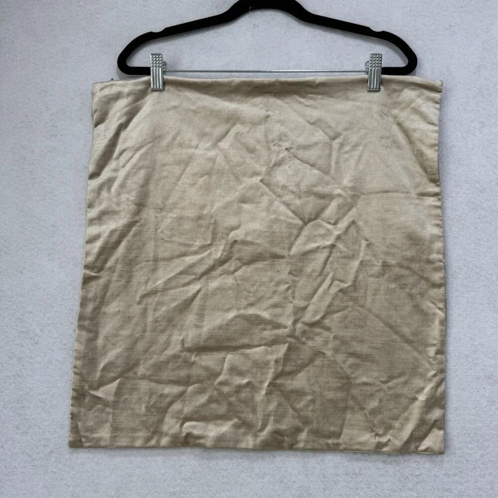 West Elm Pillow Cover 20x20 Beige Metallic Finish Square Decorative Accent New