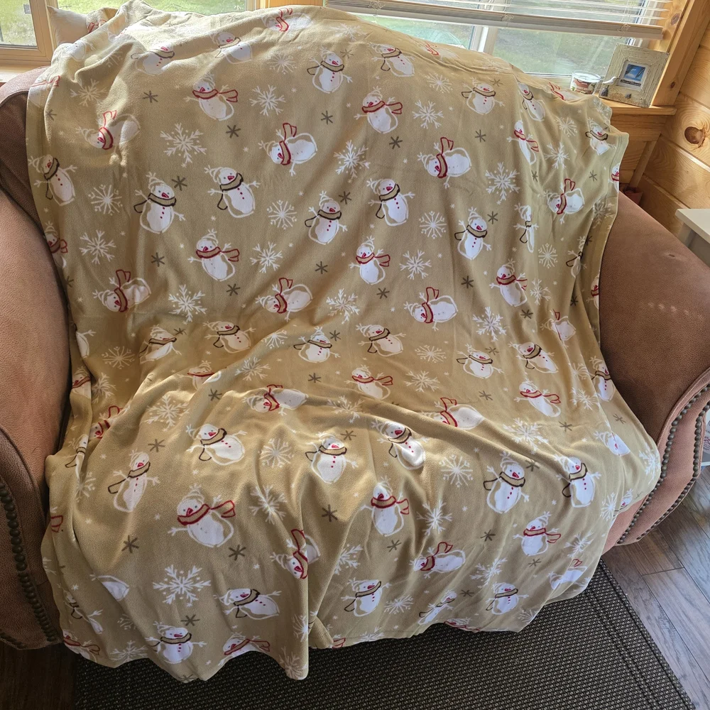Snowman Fleece Throw Blanket