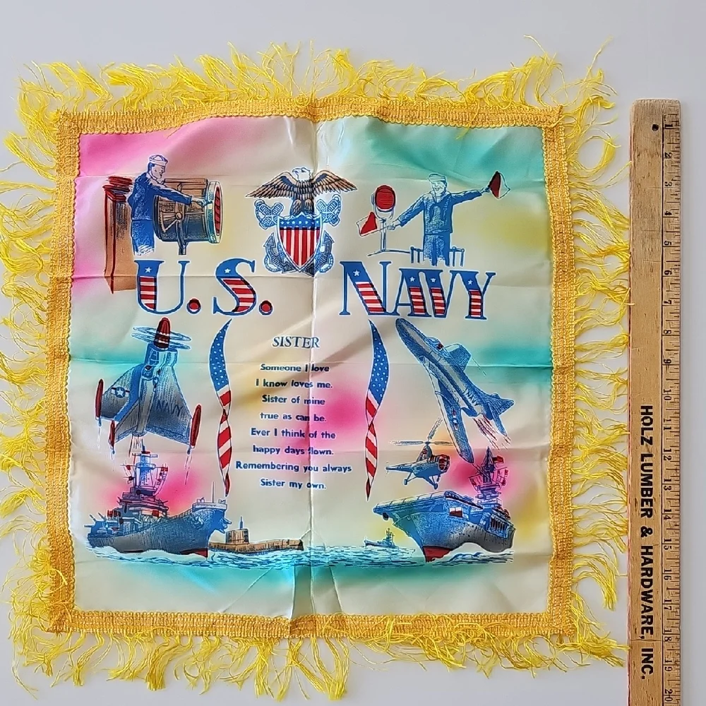 Vintage colorful navy