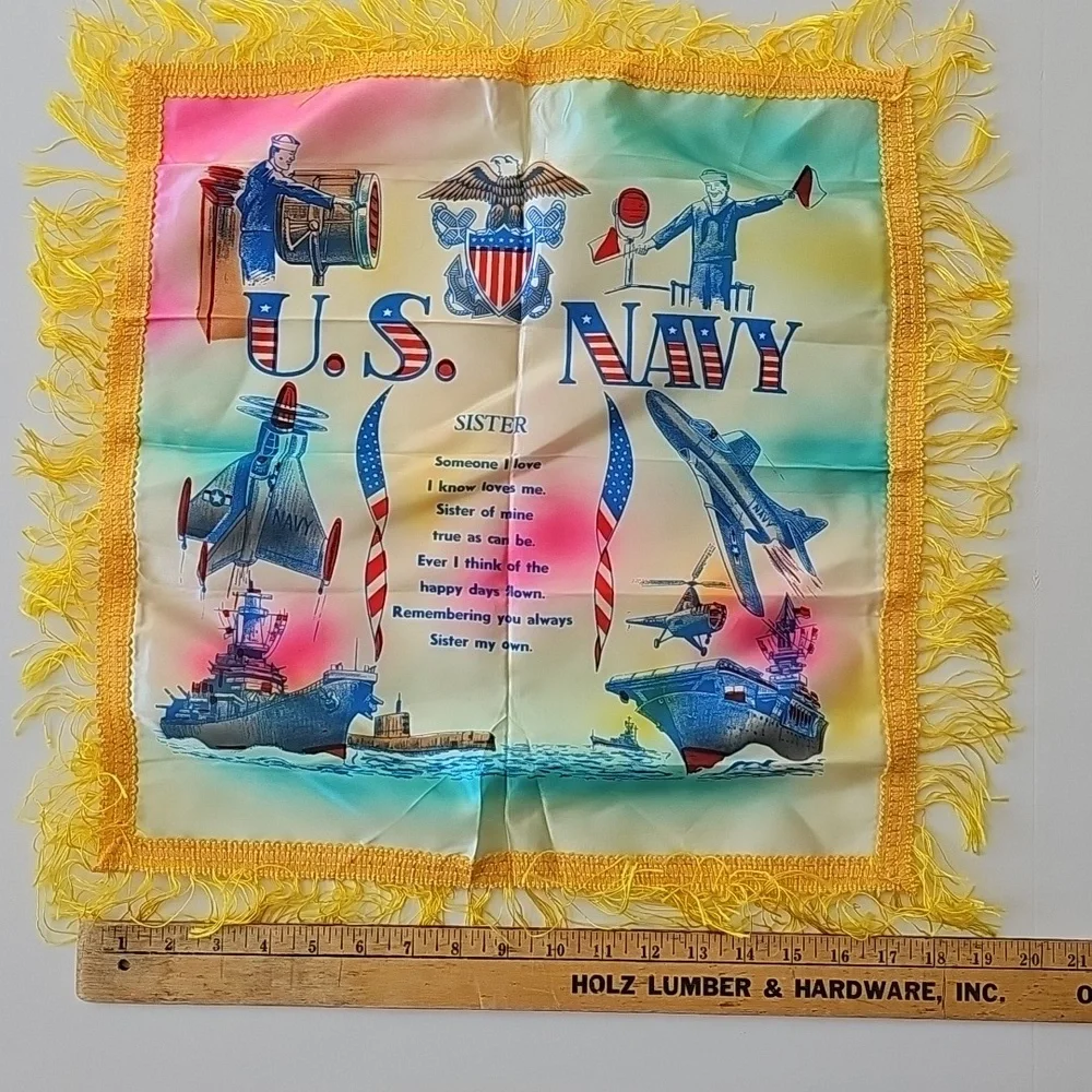 Vintage colorful navy