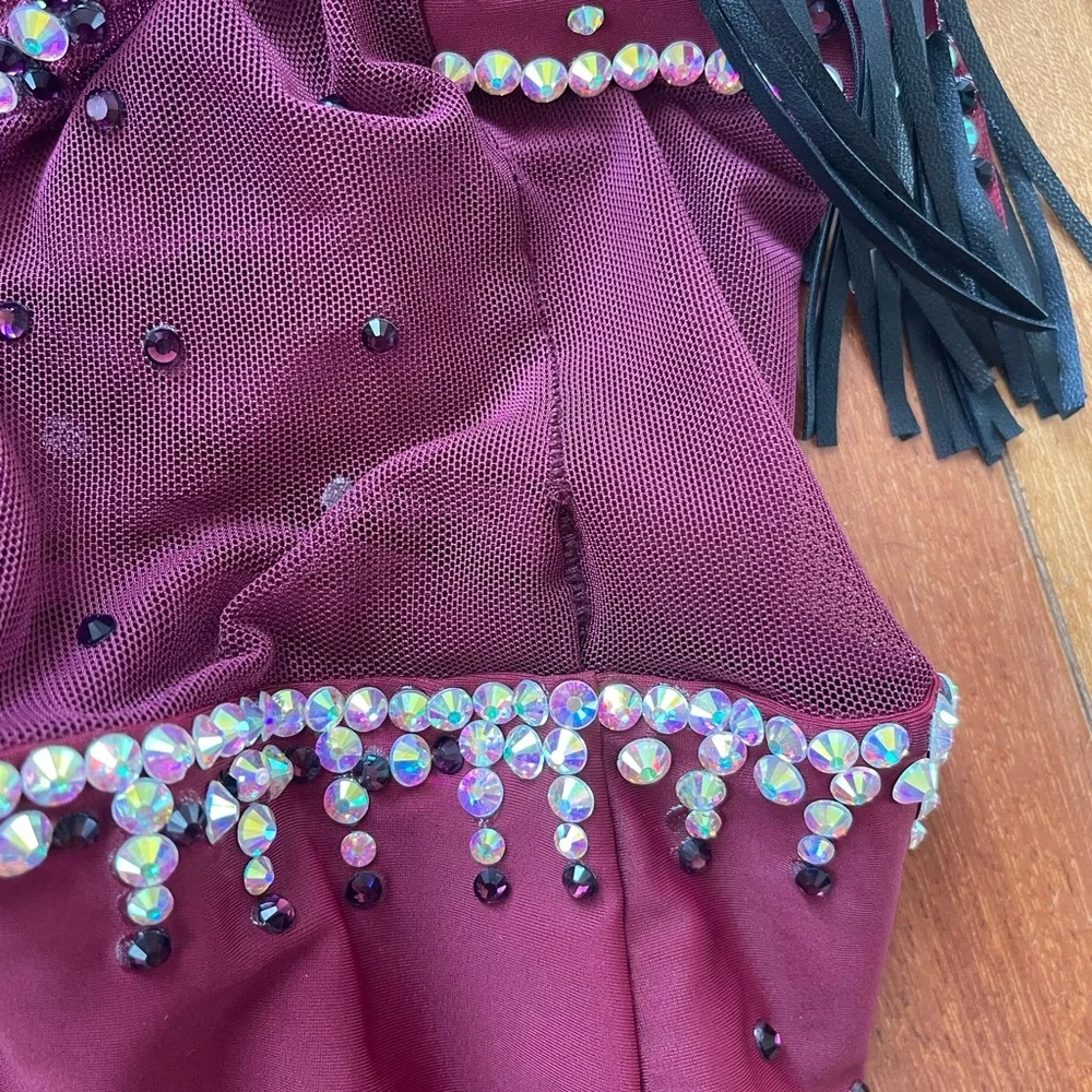 Dance Costume Semi Custom Bryn•Lavinia Base size Adult L, Burgundy