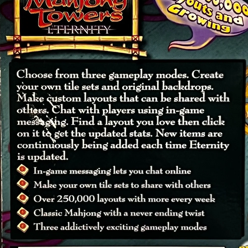 PC Game Mahjong Towers Eternity New Never Opened